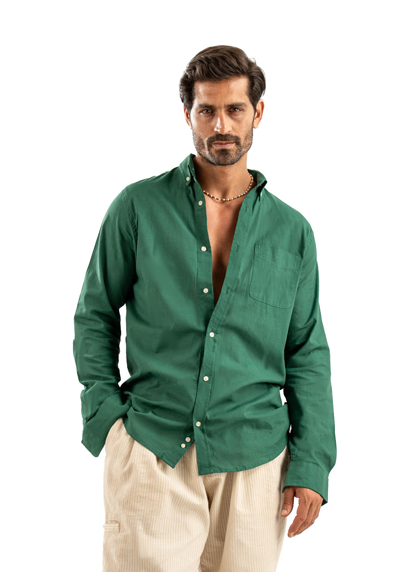 GREEN LINEN SHIRT